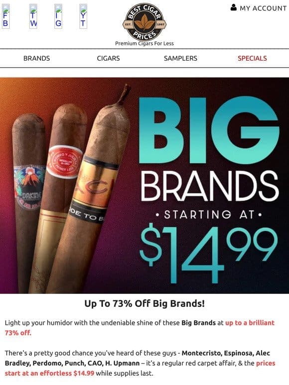 Up To 73% Off Big Brands