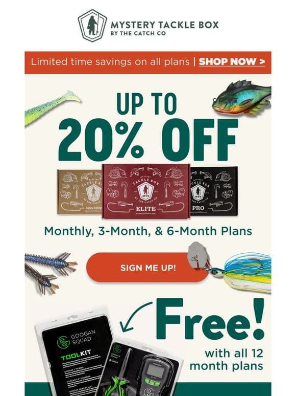 Up to 20% OFF plans or FREE gift!