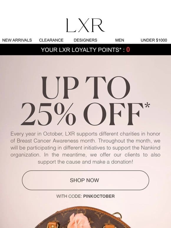 Up to 25% off with code PINKOCTOBER