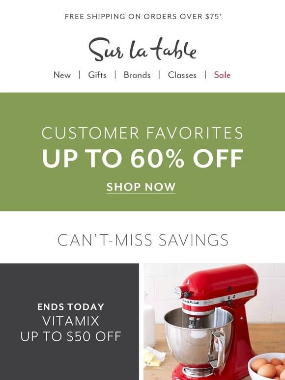 Up to $400 off small appliances ends tonight!