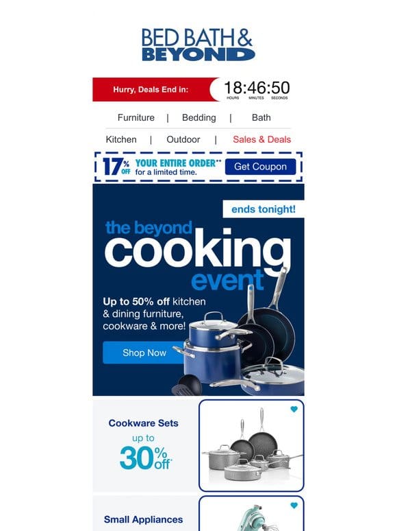 Up to 50% Off for Beyond Cooking Event ends TONIGHT!