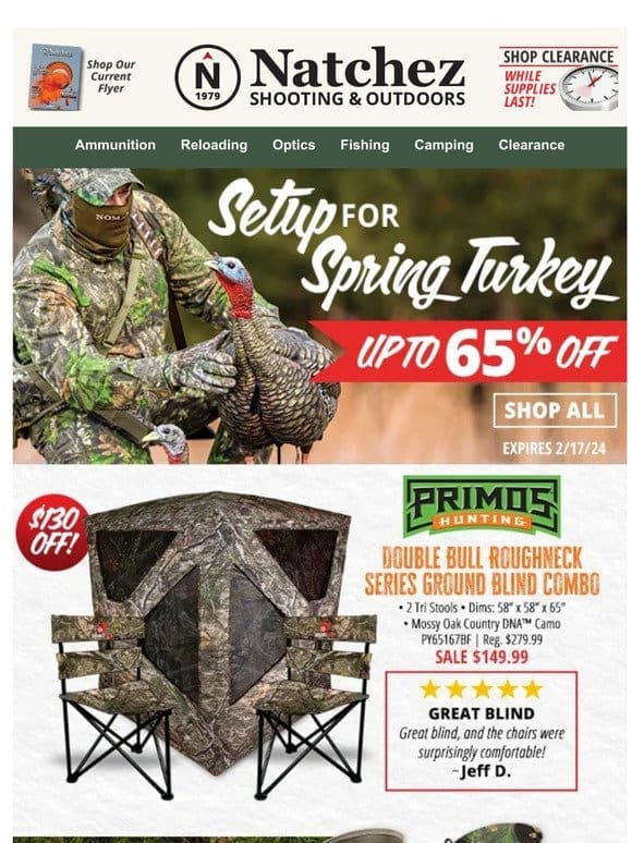 Up to 65% Off Spring Turkey Gear!