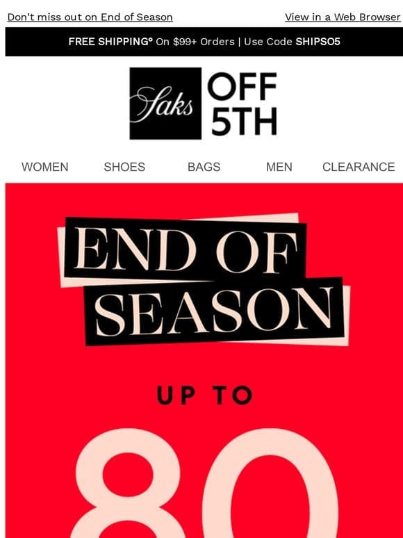 Up to 80% OFF clearance!