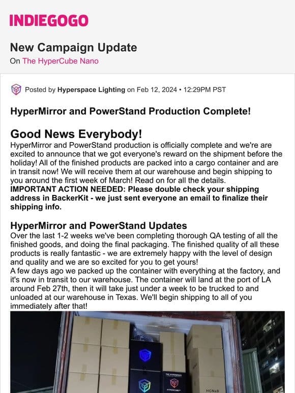Update #13 from The HyperCube Nano