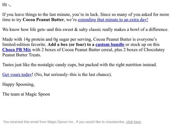 Update on Cocoa Peanut Butter…
