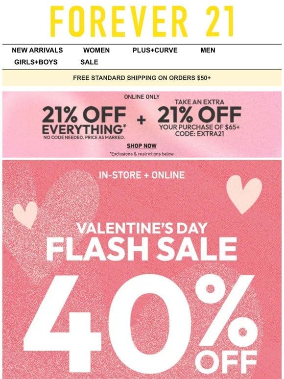 Valentine’s Day Flash Sale: 40% Off