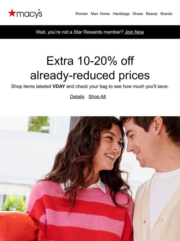 Valentine’s Day is coming: extra 10-20% off is yours