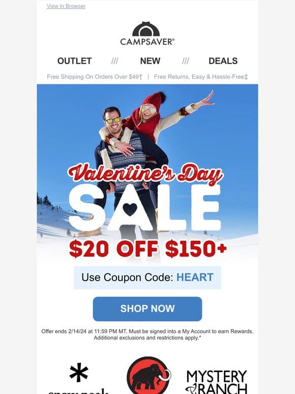 Valentine’s Day – Get an Extra $20 OFF!