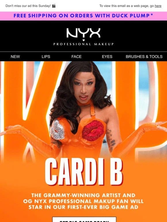 WHAT THE DUCK? Cardi B is joining us at the Big Game!