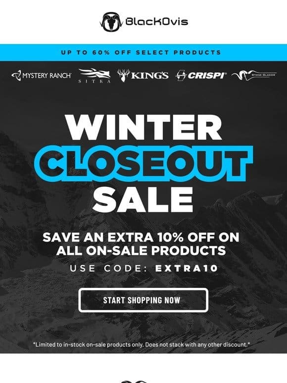 WINTER CLOSEOUT | Save up to 60% OFF select products