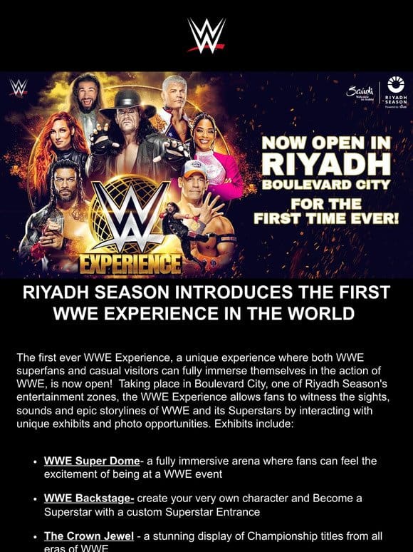 WWE Experience Opens Today in Riyadh!