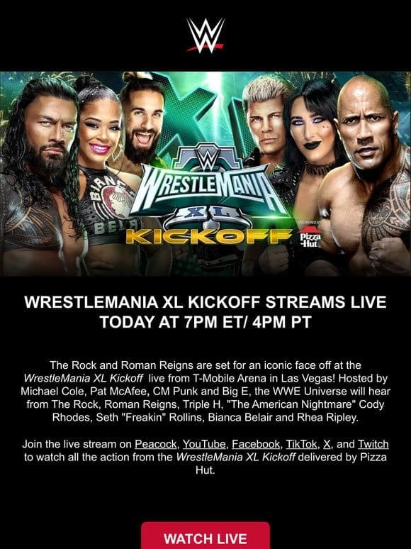 WWE Universe: WrestleMania XL Kickoff Streams Live Today!