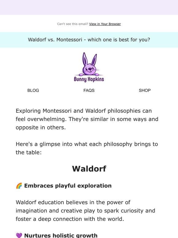 Waldorf vs. Montessori
