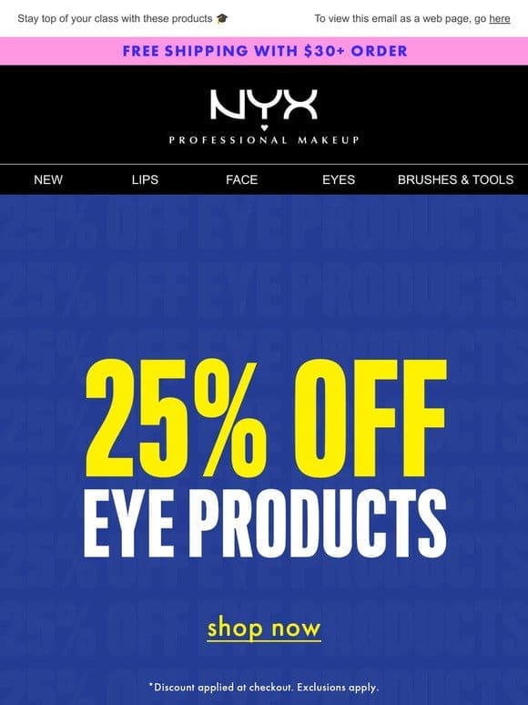 Want 25% off eye products?