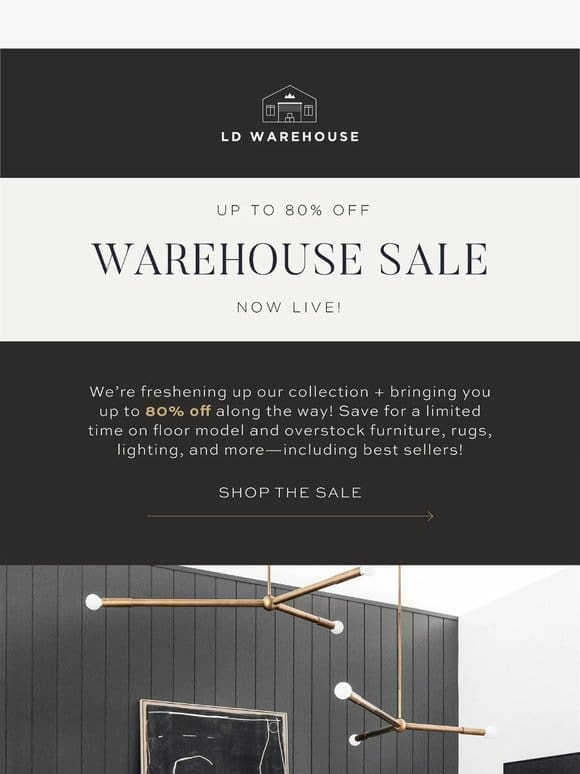 Warehouse Sale – Now Live!