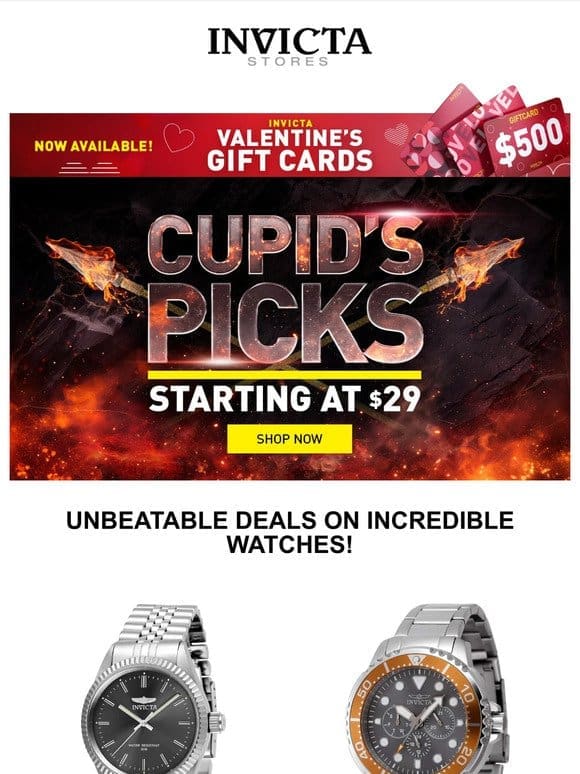 Watches Starting at $29❤️‍ CUPID’S CRUSHING PRICES