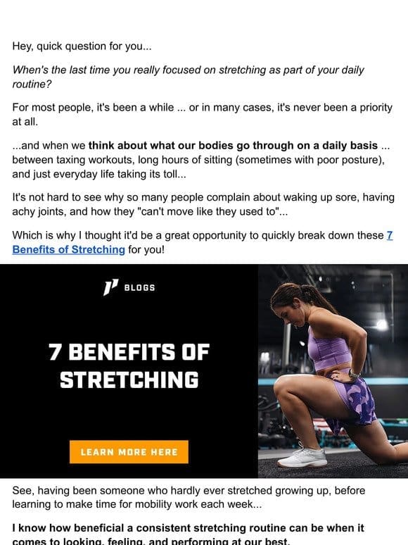 When’s the last time you really stretched?