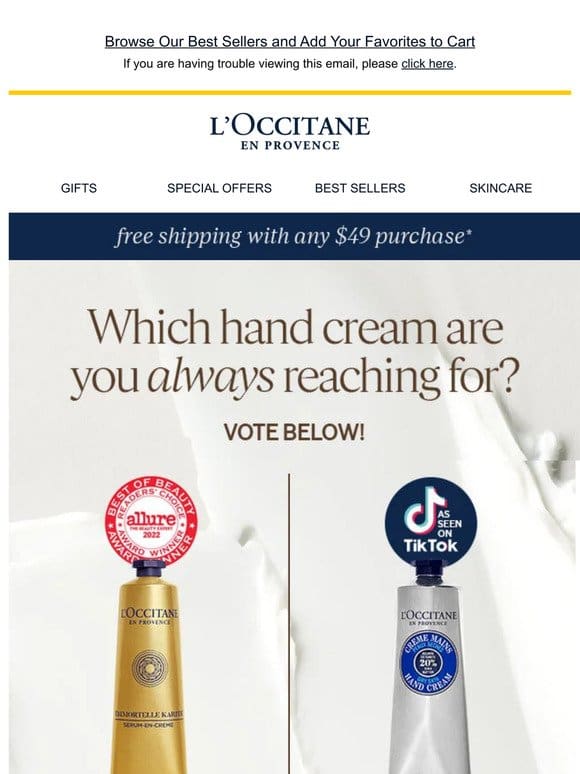 Which hand cream is always at your fingertips?
