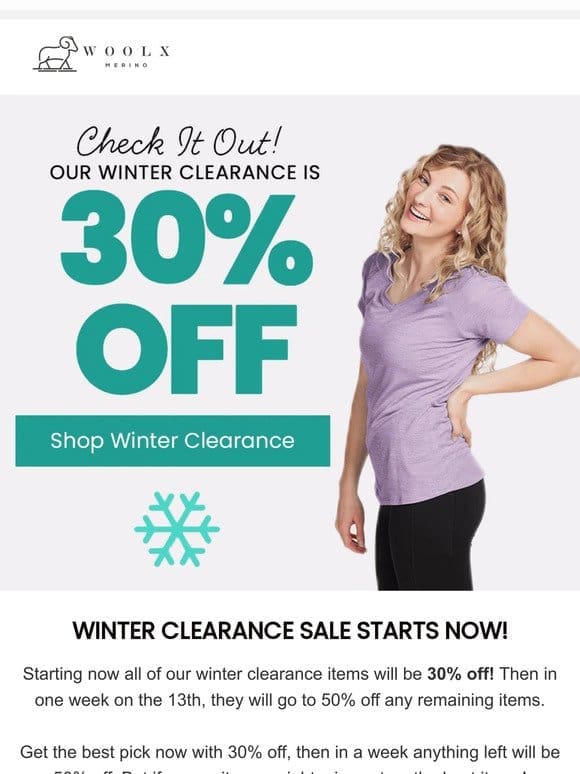 Winter Clearance… 30% OFF!!!