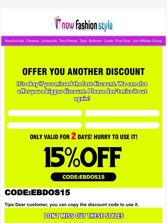 Wow! It’s discount 15%OFF Please use it to get your favorites