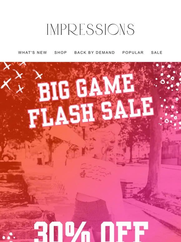 YAY SPORTS!! The big game flash sale starts NOW!!
