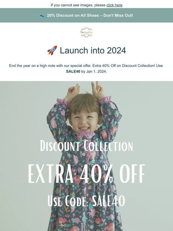 Year-End Blowout: Extra 40% Off on Discount Collection!