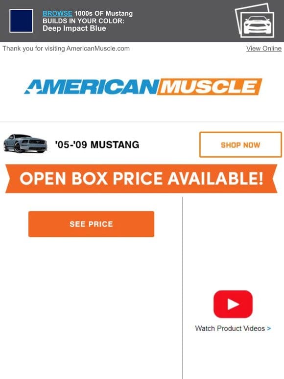 Your Item – Open Box Price!