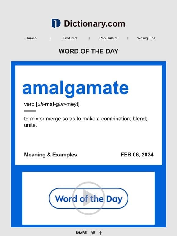 amalgamate | Word of the Day