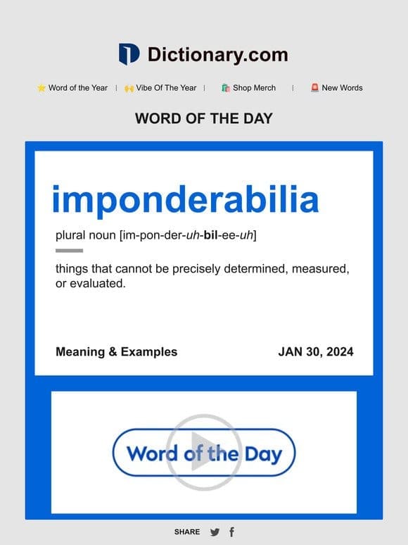 imponderabilia | Word of the Day
