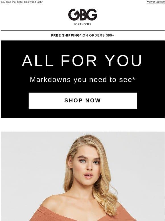 markdowns are ALL 50% off