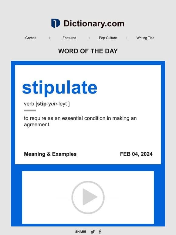stipulate | Word of the Day
