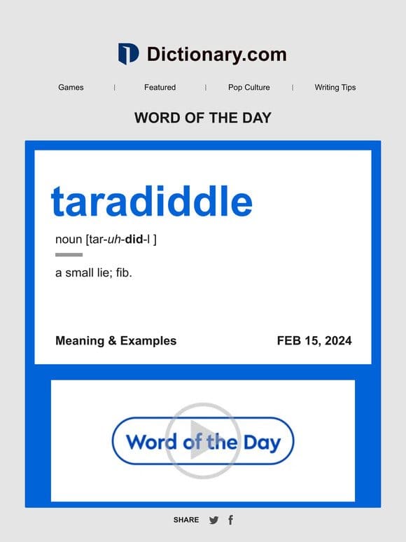 taradiddle | Word of the Day