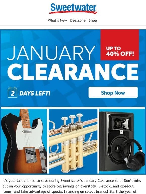⏰ Ending Soon — January Clearance Sale!