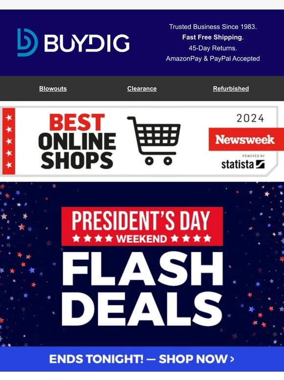 ⏰Presidents’ Day Flash Deals Sneak Peak Ends Tonight