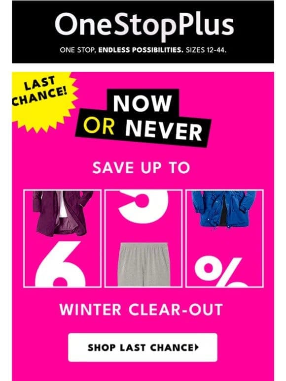 ⚠️ WARNING: Up to 65% off winter clear-out is going FAST