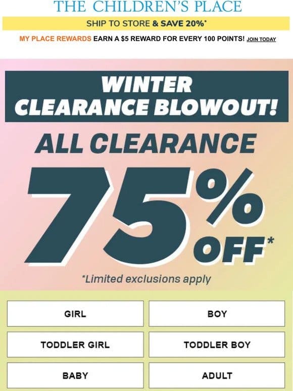 ⚠️LAST DAY: 75% OFF ALL CLEARANCE (no exclusions!)