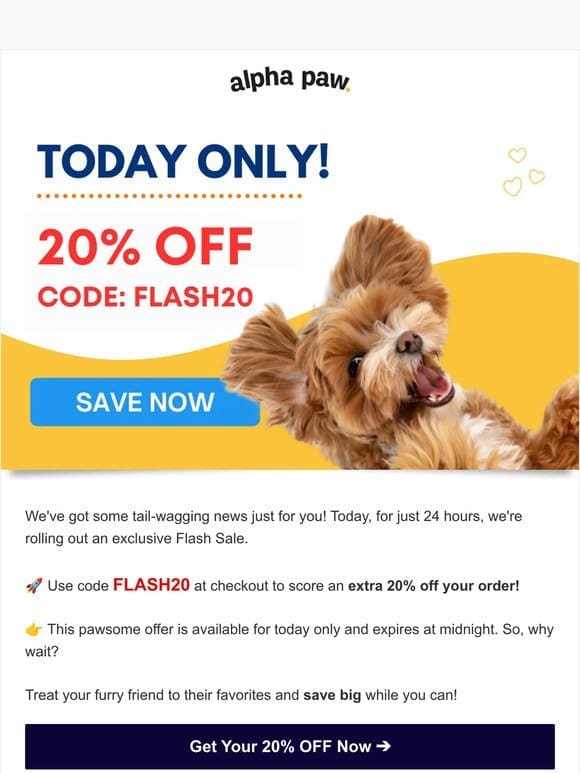 ⚡ Flash Sale: Get 20% OFF Today Only， Pet Parents