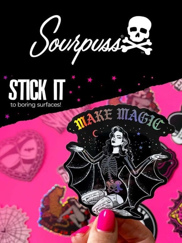 ⚡️ Stick It To Boring Surfaces With New Sourpuss Stickers & More!