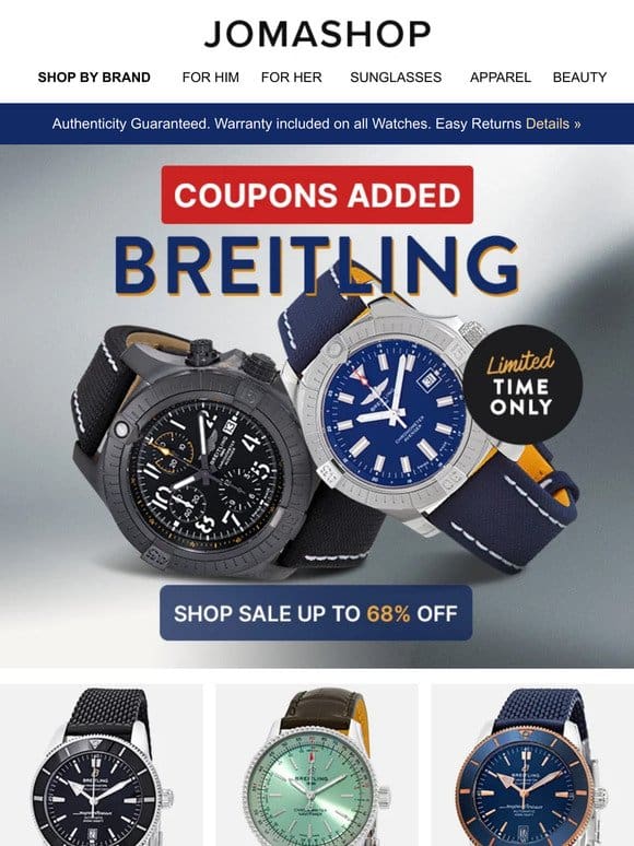 ⚫ BREITLING COUPONS: Extra $2，000 Off