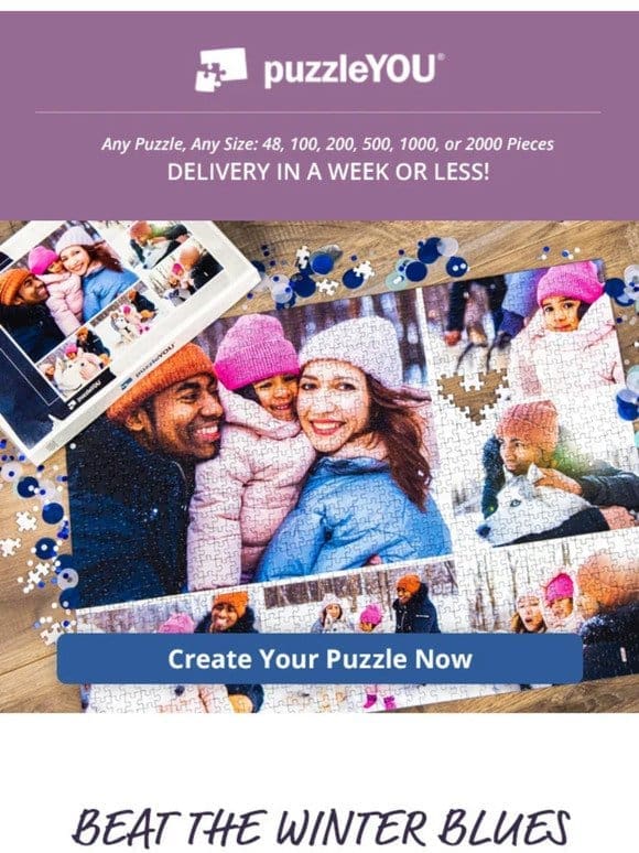 ⛄ Winter is here! Get cozy with a custom photo puzzle.