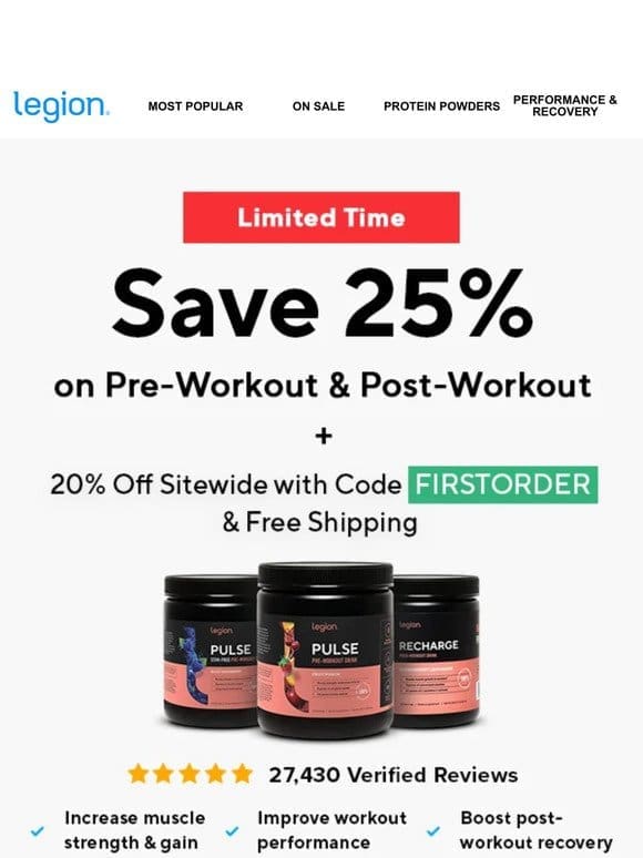 ✨SALE✨25% off pre-workout & post-workout!