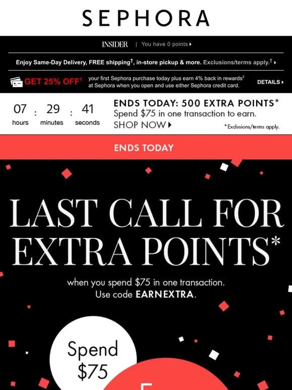 ❗️ LAST CHANCE to earn your 500-point reward*