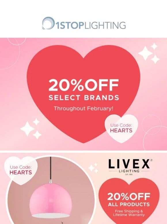 ❤️ Save 20% Off Select Brands this February! ❤️