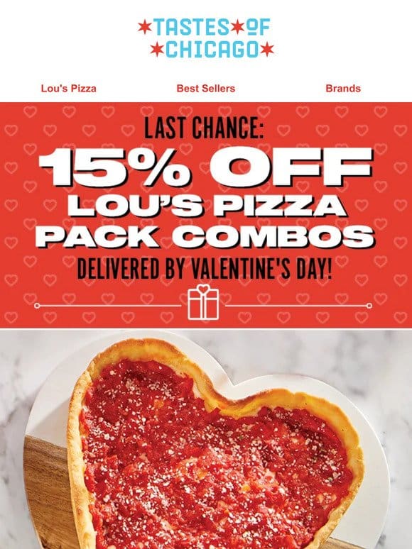 ❤️ ⏰ 15% off Pizza Packs for your love!