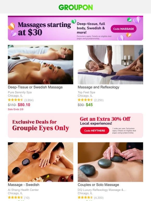 ❤️You Deserve a Massage – Starting from $30!❤️