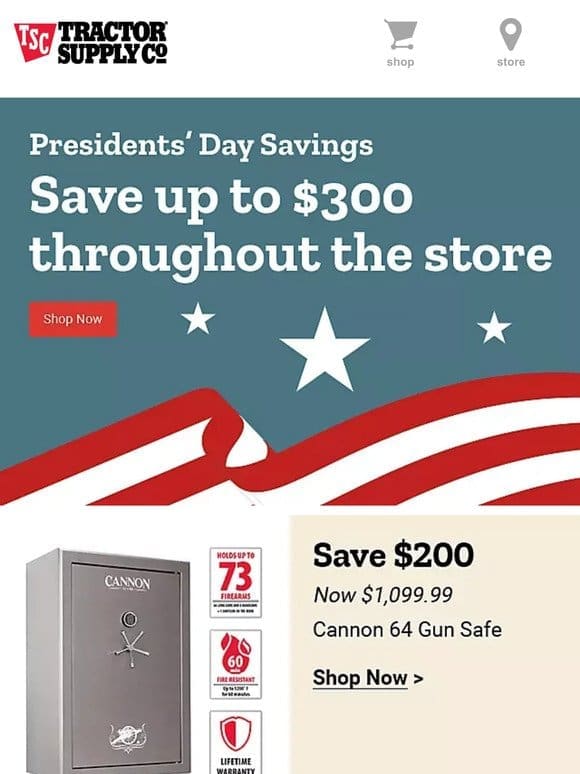 ⭐ We Saw This up to $300 Discount And Thought Of You. Find Presidents’ Day Savings At Tractor Supply!