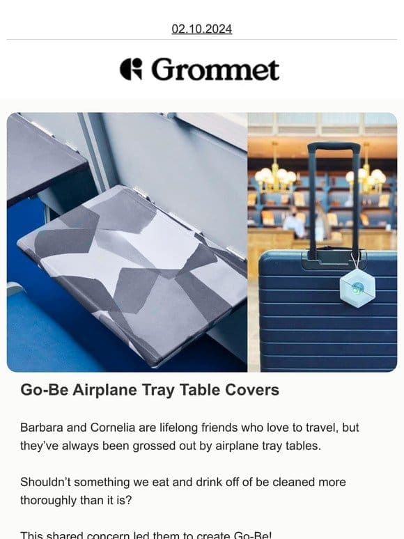 ️ Go-Be – Airplane tray table covers that protect against germs