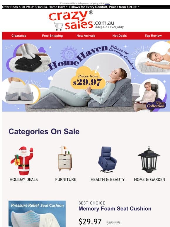 ️ Home Haven: Pillows for Every Comfort， Prices from $29.97! *