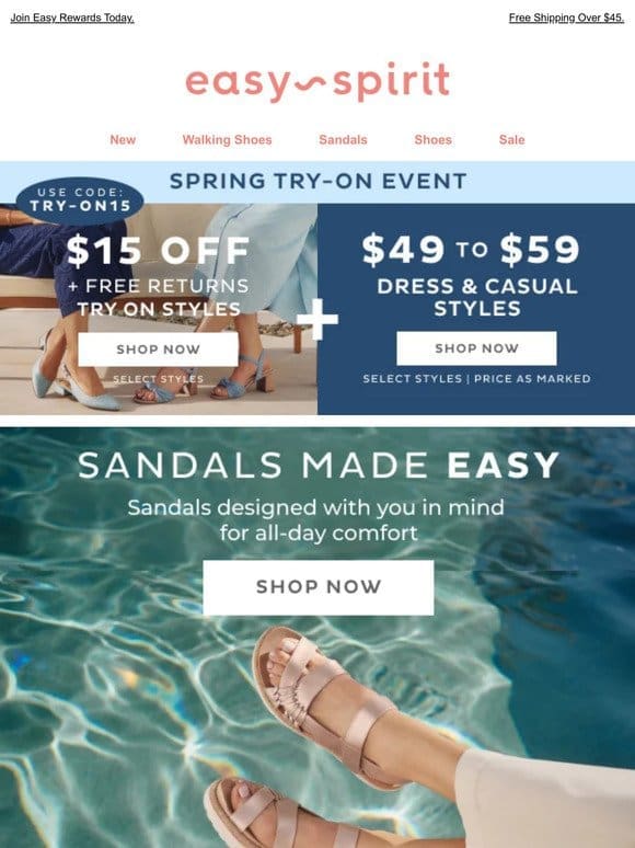 $15 OFF & Free Returns on Select Styles