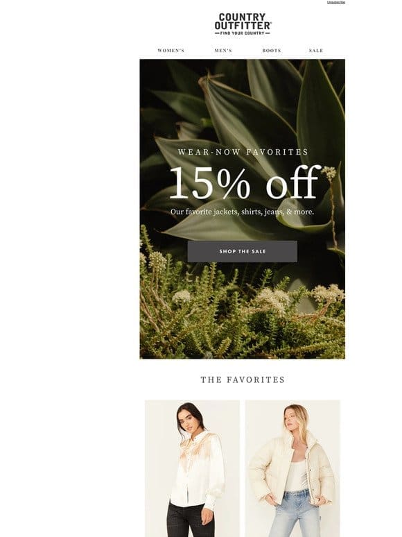 15% Off Select Styles